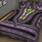 Black And Purple African Dashiki Print Quilt Bed Set