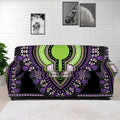 Black And Purple African Dashiki Print Sofa Cover