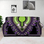 Black And Purple African Dashiki Print Sofa Cover