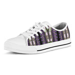 Black And Purple African Dashiki Print White Low Top Shoes