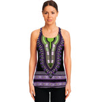 Black And Purple African Dashiki Print Women's Racerback Tank Top