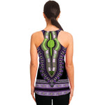 Black And Purple African Dashiki Print Women's Racerback Tank Top
