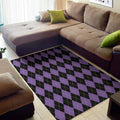 Black And Purple Argyle Pattern Print Floor Mat