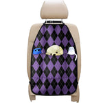 Black And Purple Argyle Pattern Print Car Seat Organizers