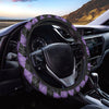 Black And Purple Argyle Pattern Print Car Steering Wheel Cover