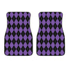 Black And Purple Argyle Pattern Print Front Car Floor Mats