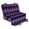 Black And Purple Argyle Pattern Print Pet Car Back Seat Cover