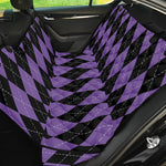 Black And Purple Argyle Pattern Print Pet Car Back Seat Cover