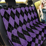 Black And Purple Argyle Pattern Print Pet Car Back Seat Cover