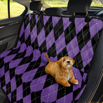 Black And Purple Argyle Pattern Print Pet Car Back Seat Cover