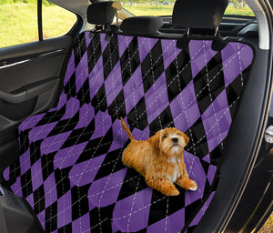 Black And Purple Argyle Pattern Print Pet Car Back Seat Cover