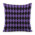 Black And Purple Argyle Pattern Print Pillow Cover