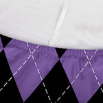 Black And Purple Argyle Pattern Print Sofa Cover