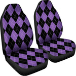 Black And Purple Argyle Pattern Print Universal Fit Car Seat Covers