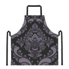 Black And Purple Damask Pattern Print Apron