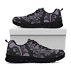 Black And Purple Damask Pattern Print Black Sneakers