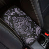 Black And Purple Damask Pattern Print Car Center Console Cover