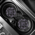 Black And Purple Damask Pattern Print Car Coasters