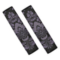 Black And Purple Damask Pattern Print Car Seat Belt Covers