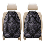Black And Purple Damask Pattern Print Car Seat Organizers
