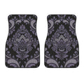 Black And Purple Damask Pattern Print Front Car Floor Mats