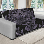 Black And Purple Damask Pattern Print Futon Protector