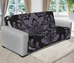 Black And Purple Damask Pattern Print Futon Protector