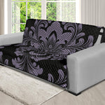 Black And Purple Damask Pattern Print Futon Protector