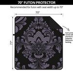 Black And Purple Damask Pattern Print Futon Protector