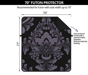 Black And Purple Damask Pattern Print Futon Protector