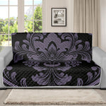 Black And Purple Damask Pattern Print Futon Protector