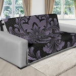 Black And Purple Damask Pattern Print Futon Protector