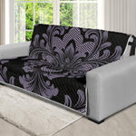 Black And Purple Damask Pattern Print Futon Protector