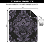 Black And Purple Damask Pattern Print Futon Protector