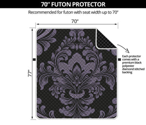 Black And Purple Damask Pattern Print Futon Protector