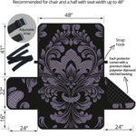 Black And Purple Damask Pattern Print Half Sofa Protector