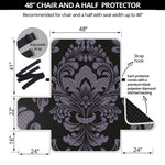 Black And Purple Damask Pattern Print Half Sofa Protector