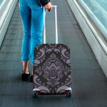 Black And Purple Damask Pattern Print Luggage Cover