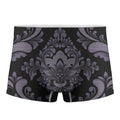 Black And Purple Damask Pattern Print Men's Boxer Briefs
