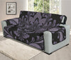 Black And Purple Damask Pattern Print Oversized Sofa Protector