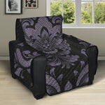 Black And Purple Damask Pattern Print Recliner Protector