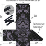 Black And Purple Damask Pattern Print Recliner Protector