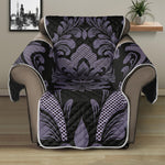 Black And Purple Damask Pattern Print Recliner Protector