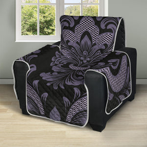 Black And Purple Damask Pattern Print Recliner Protector