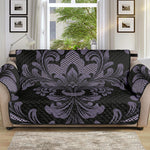 Black And Purple Damask Pattern Print Sofa Protector