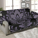 Black And Purple Damask Pattern Print Sofa Protector