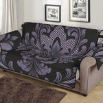 Black And Purple Damask Pattern Print Sofa Protector