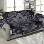 Black And Purple Damask Pattern Print Sofa Protector