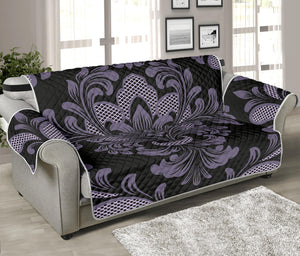 Black And Purple Damask Pattern Print Sofa Protector