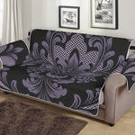 Black And Purple Damask Pattern Print Sofa Protector